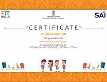 Fit India Week Celebration Certificate